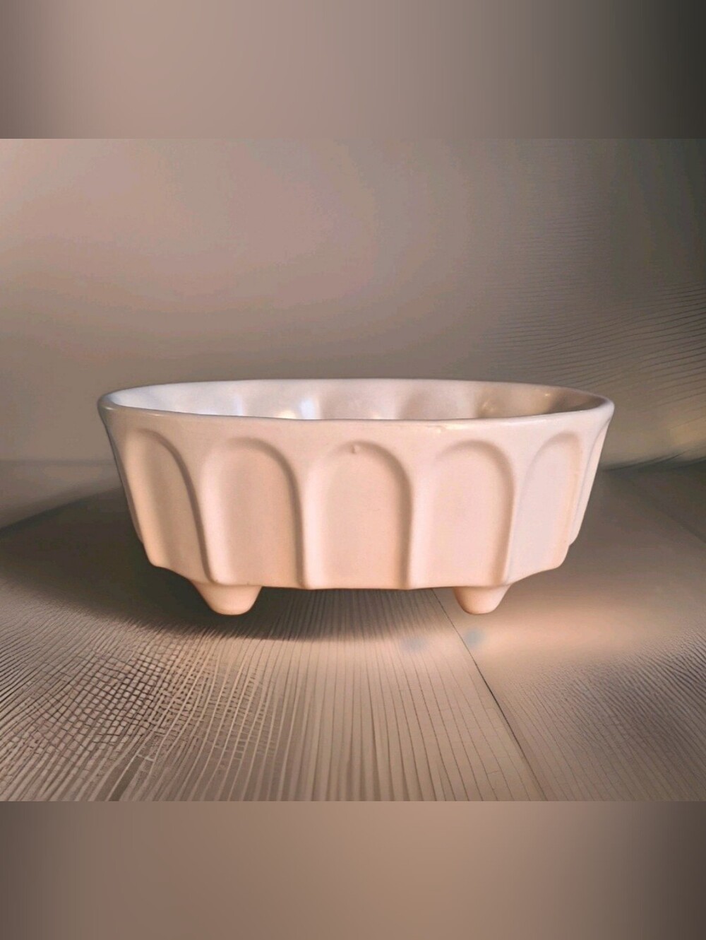 Vintage Hull Art Pottery Footed Planter White Satin Marked USA Hull F9 MCM 1970